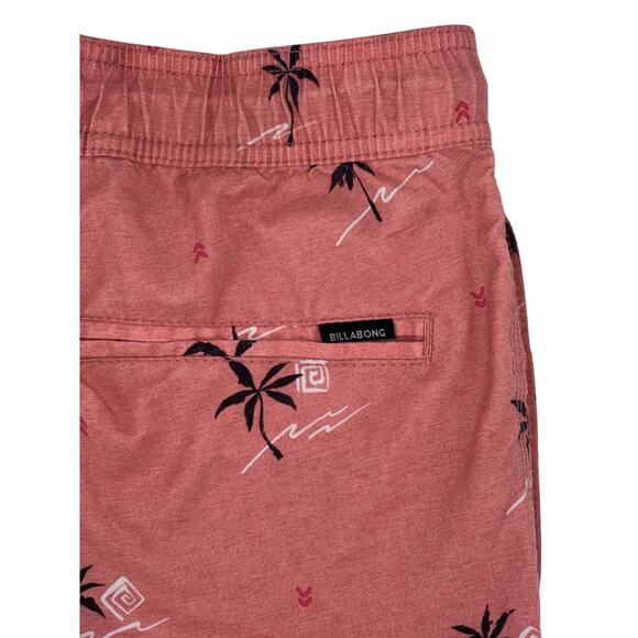 Billabong Men's Swim Trunks Large Coral W/ Palms All Day Layback Board Shorts - Picture 6 of 7